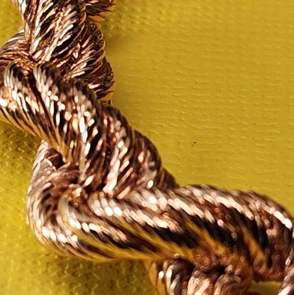 #2057, BRONZO ITALY, BRONZE MILOR ITALY ROPE BRACELET 8" ROSE TONE - Picture 4 of 8